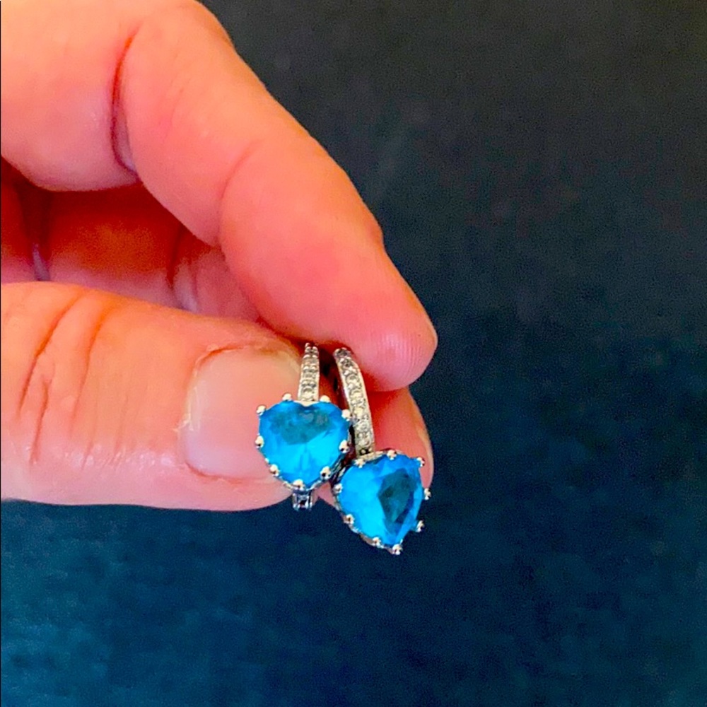 Blue topaz like stone earrings